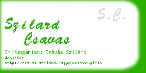 szilard csavas business card