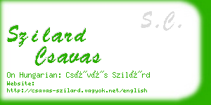 szilard csavas business card